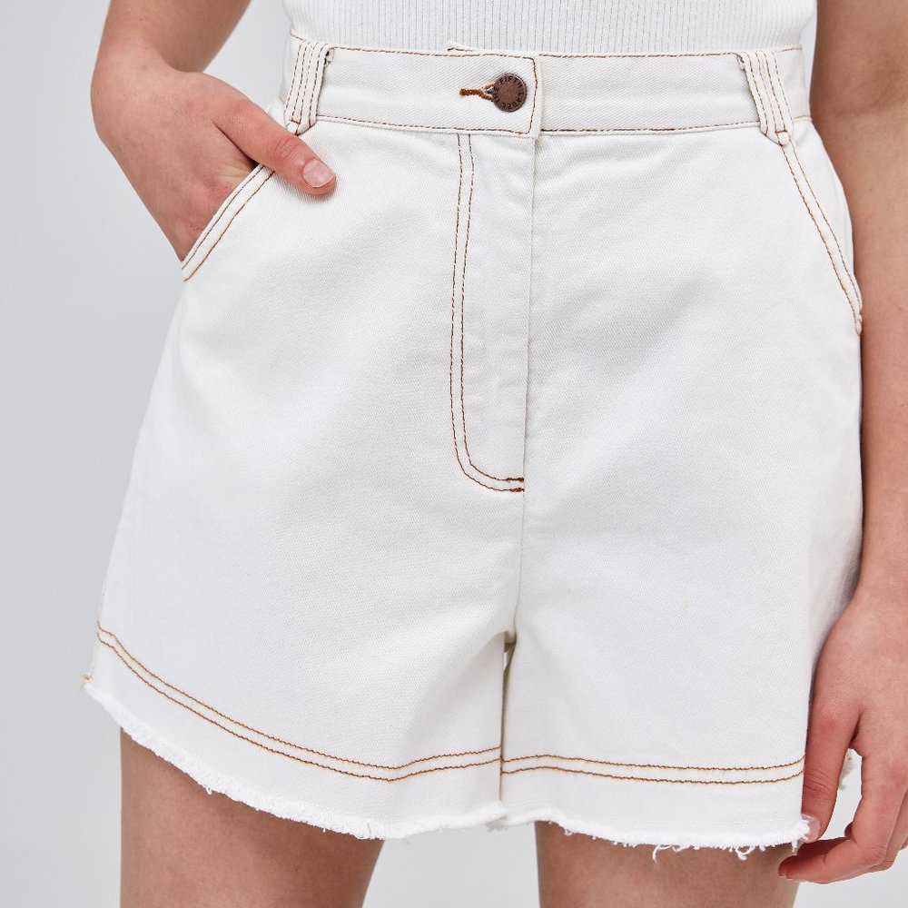 The Fifth Label Coast High Waist White Denim Short